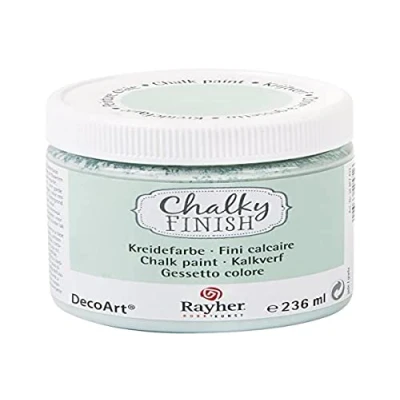 Image de Rayher 38868432 Chalky Finish peinture craie à base d eau, la pour créer un style shabby chic, vintage &amp; maison de campagne, 236 ml, 7,3 x 7,8 cm, meubles, murs, jade