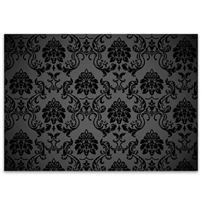Image de 100 Sets de Table avec Ornement Noir DIN A3 Rectangle I sous Mains napperon Papier, décoration Modern Usage Unique Mariage Baroque dv_008