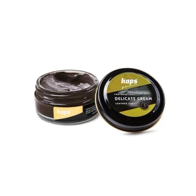 Image de Kaps Crème Délicate De Cirage Cuir Naturel Et Synthé Soin Chaussures Professionnel Intensif Du Nourrissant Pot Verre 50ml Plusieurs Couleurs (139 Brun Moyen)
