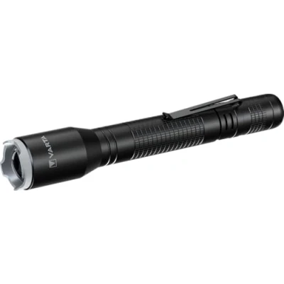 Image de VARTA lampe Torche LED incl. 2x Piles AAA, Aluminium Light F20 Pro, de poche à trois modes d&#039;éclairage, lumière avec corps en aluminium, poignée texturée, antichoc, Noir