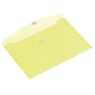 Image de HF2 Pochette Porte documents A5 avec Fermeture auto agrippante (Lot de 10), horizontal, en polypropylène, 190453 couleur jaune