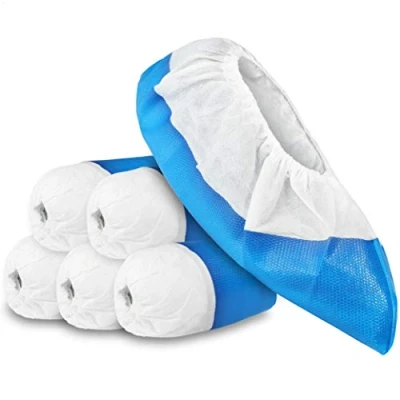 Image de com four® 50x Surchaussures réutilisables de qualité supérieure 11,9 g chacune Couvre Chaussures en Plastique avec Semelles antidérapantes Chaussons Extra Solides et imperméables Taille Unique