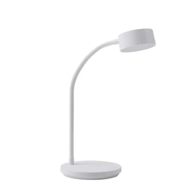 Image de Lindby Lampe de table LED « Maori » à intensité variable pour bureau blanc opale métal