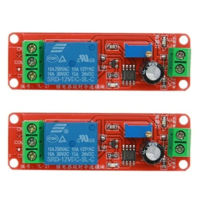 Image de ARCELI 2 PCS NE555 12V CC Réglable 0 10 Seconde Retard Relais Module de Commutation Shield pour Arduino Raspberry Pi