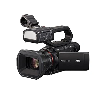 Image de Panasonic X2000 Caméscope Semi Pro 4K (4K 60p, Zoom Optique Leica 24x, 25mm, Stabilisé, Viseur, Enreg. interne 4:2:2 10bit 4Kj, Live Streaming FHD, Torche LED,2 Prises XLR) Noir Version Française