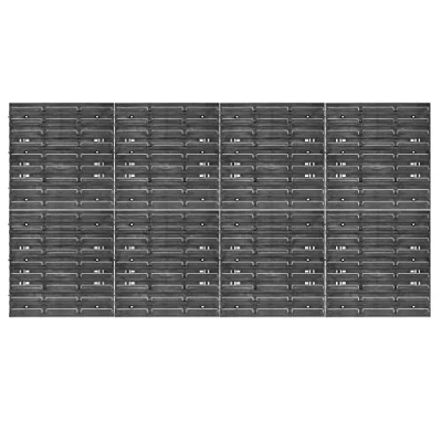 Image de KADAX Mur à outils, système de stockage en plastique PP, étagère murale différentes tailles, d&#039;atelier avec boîtes rangement et supports outils (156 x 78 cm) Noire