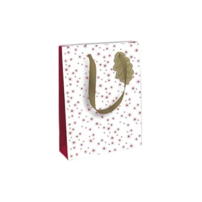 Image de Eurowrap X 29508 2Cpack Un Lot De 6 Sacs Cadeaux Excellia Format large 26,5x14x33 cm 210g Motif : Étoiles Rouges Sur Fond Blanc Idéal pour Jeux Société, Puzzles,