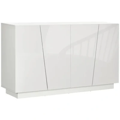 Image de HOMCOM Meuble de Rangement Buffet Salon avec placards à Portes et étagère réglable, Armoire pour Salon, Cuisine, Chambre, 150 x 40 88 cm, Blanc Brillant