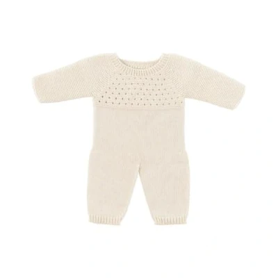 Image de Miniland Pyjama Beige en Tricot pour poupée de 40 cm. Fabriqué Espagne avec Textile recyclé. Dolls.