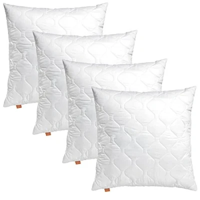 Image de sleepling 191175 Lot de 4 Coussins Komfort 100, Oreiller décoratif, Coussin pour canapé, Lavable à 60 degrés, fabriqué en EU, Garantie Remplissage, Taille, 40 x cm, Blanc