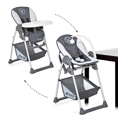 Image de Hauck Chaise Haute Bébé Sit N Relax, Inclus Transat Bebe avec Arche de Jeux, Siège Enfant Plateau, Châssis Réglable en Hauteur Roues et Panier, Pliable Mickey Cool Vibes