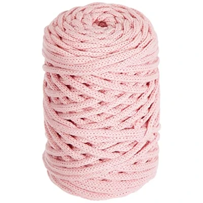 Image de Rayher Braidy Fil de recyclage, 1 pelote env. 65m, tressé, 4 mm, rose poudré, technique du macramé, 42010270