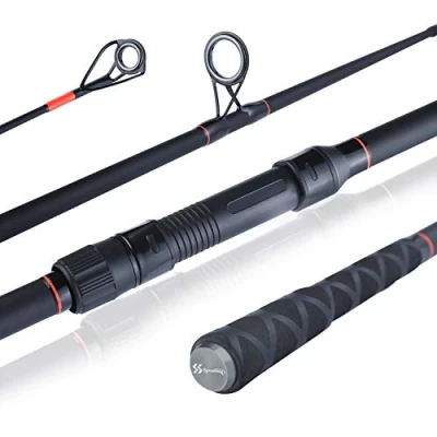 Image de Canne à pêche la Carpe Sougayilang, en Fibre de Carbone, avec Anneau Guidage Super Lisse, Voyage Portable 6/7 Sections pour Eau salée ou Douce