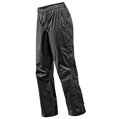 Image de Vaude Fluid Pantalon imperméable zippée Femme Noir FR : XL (Taille Fabricant XL)