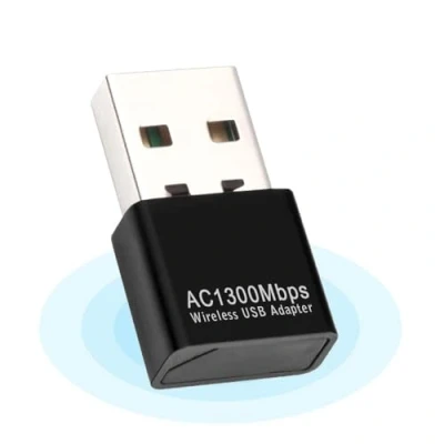 Image de USB WiFi Dongle 1300 Mbps, adaptateur 802.11 AC double bande 5 GHz/2,4 GHz rapide 3.0 gain élevé dBi avec antenne réseau pour ordinateur de bureau portable prend en