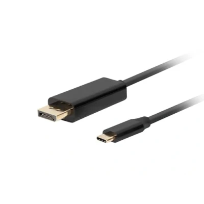 Image de Cable audio video Lanberg CA CMDP 10CU 0010 BK Videokabel Adapter 1 m USB Typ C DisplayPort Schwarz ()