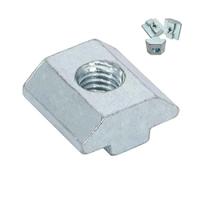 Image de SCHMIDT systemprofile Lot de 10 blocs à rainurer M6 Rainure 8 en acier galvanisé Écrou coulissant Avec chevalet aluminium Accessoires fixation