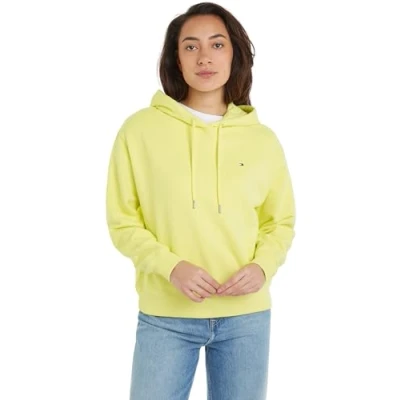 Image de Tommy Hilfiger Sweat à Capuche Femme Flag on Chest avec Capuche, Jaune (Yellow Tulip), XL