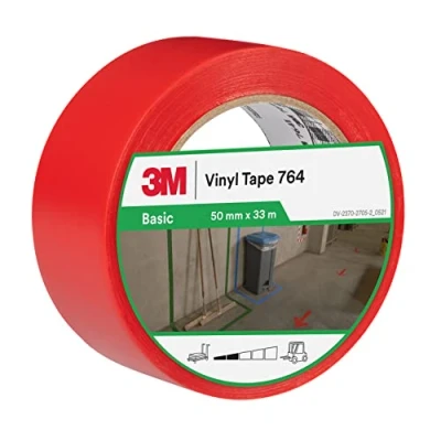 Image de 3M Ruban adhésif vinyle 764 usage général, rouge, 50 mm x 33 m