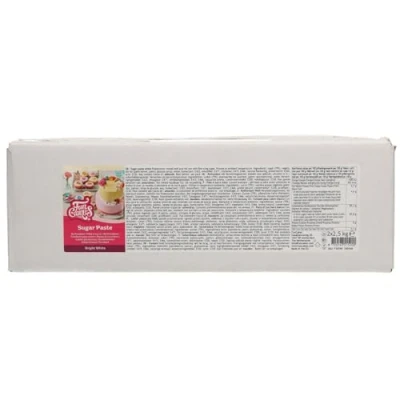 Image de FunCakes Pâte à Sucre Bright White: facile utiliser, lisse, flexible, douce et pliable, parfaite pour la décoration de gâteaux, halal, casher sans gluten. 5 kg (2x2,5 kg)