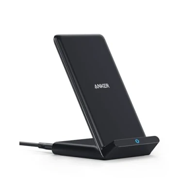 Image de Anker PowerWave Stand Chargeur sans fil rapide certifié Qi 10W pour Samsung Galaxy S9/8/7/+, compatible standard 5W iPhone XR/Xs Max/XS/X/8/8 Plus, Mate 20 Pro (chargeur mural non inclus)