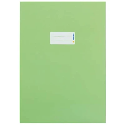 Image de HERMA 19752 protège cahiers, format A4, en carton vert clair, avec champ d&#039;inscription, papier solide et extra fort, cahiers d&#039;école, couleur