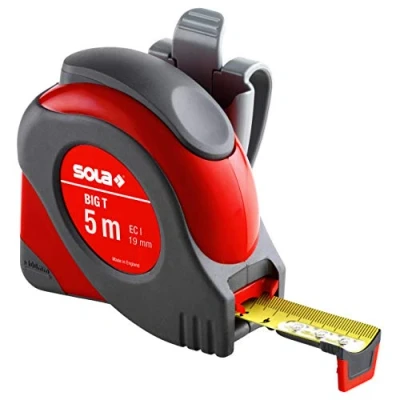 Image de MÃštre ruban de pocheBigTL L.5m l.19mm jaune av.touche stop SOLA