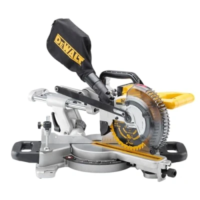 Image de DEWALT Scie à Onglets Radiale XR 18V Li ion DCS365N XJ Socle Stable en Aluminium sans Fil avec Système XPS Vitesse 3750 tr/min Inclinaison de la Lame 48 Ø184mm 590W