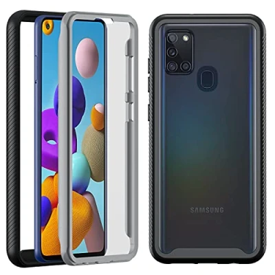 Image de Hensinple Coque Samsung A21S,Samsung Galaxy A21S Etui Antichoc avec Protège Ecran Integrale complète 360 Protection Transparent Bumper Unique Case Housse 6.5
