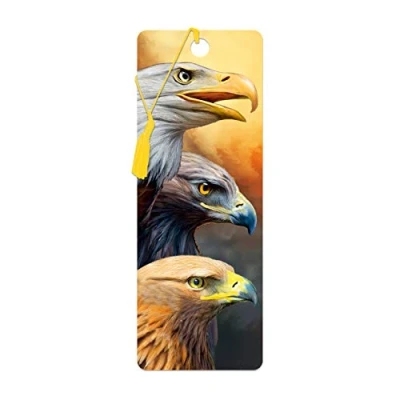 Image de 3D LiveLife Marque page Trois Aigles de Deluxebase. Aigle avec illustrations lenticulaires sous licence l&#039;artiste renommé Carol Cavalaris