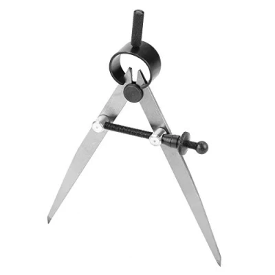 Image de 100Mm Compas À Pointes Sèches En Cuir Diviseur de Printemps Rotation Scratch Artisanat Outil Réglable Leathercraft Compass Diy Coudre Outils