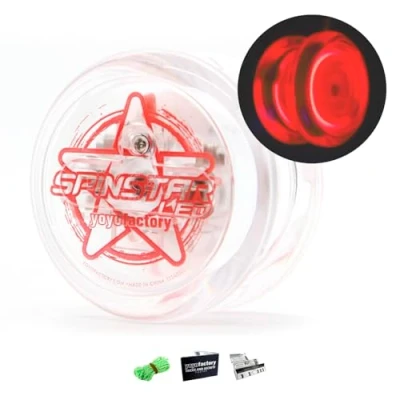 Image de YoyoFactory SPINSTAR LED yo Rouge (Illumine Yoyo, Idéal pour Les débutants, Ficelle Et Batteries Incluses, Jeu Yoyo Moderne, Freestyle Yoyoing Tricks)