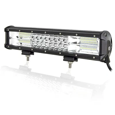 Image de AUXTINGS 38 cm 216W Triple rangée 7d Barre lumineuse LED de travail spot inondation Combo Faisceau DC 12V 24V 6000K Offroad Véhicules 4x4 ATV Utvs