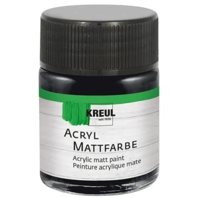 Image de Kreul 75520 Peinture Acrylique Mate, Noir en Pot, crémeuse et couvrante, séchage Rapide, à Base d&#039;eau, Convient de Nombreux Supports différents, Black, 50 ml (Lot 1), Set Pièces