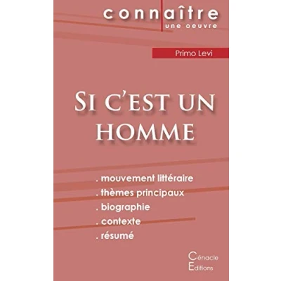 Image de Fiche de lecture Si c&#039;est un homme Primo Levi (Analyse littéraire référence et résumé complet) Livre d’occasion Bon