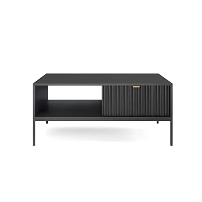 Image de Selsey Vellore Table Basse, Engineered Wood, Noir, 104 cm Longueur
