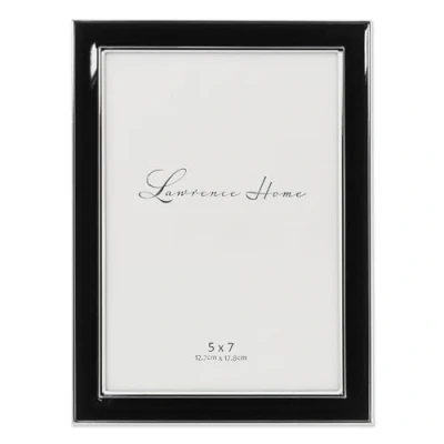 Image de Lawrence Frames Métal Argenté avec Cadre Photo en émail, Noir, 5 by 7
