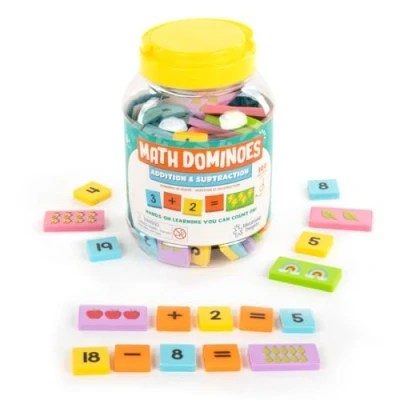 Image de Learning Resources Addition et soustraction, Maths pour Enfants, nombres, opérations Images, ressources mathématiques, Jeu de dominos, dès 3 Ans, EI 2939