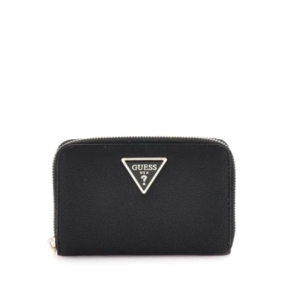 Image de GUESS Porte monnaie noir pour femme Laurel SLG Medium Zip Around Wallet 290581