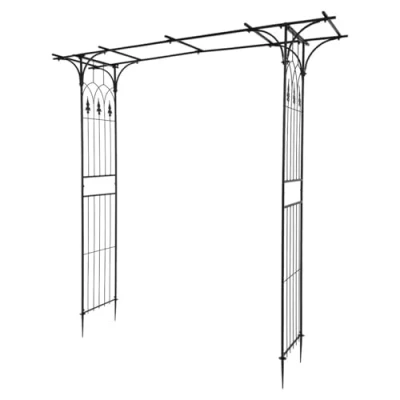 Image de LEADZM Arche en Fer forgé de Cour Jardin adaptée aux Plantes grimpantes Arrangement Mariage pelouse