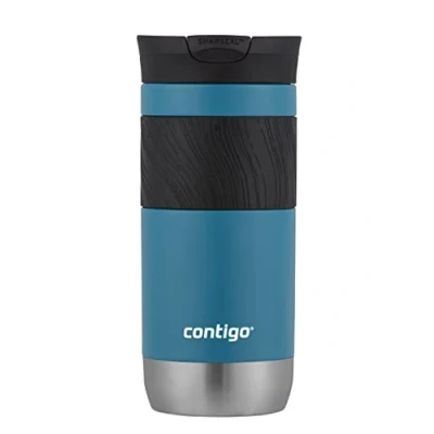 Image de Contigo Byron 2.0 mug isotherme, en inox avec fermeture Snapseal, à café emporter, 100% étanche, couvercle compatible lave vaisselle, sans BPA, conserve au chaud jusqu’à 6 heures, 470 ml