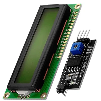 Image de AZDelivery Display Module Vert LCD HD44780 16x2 avec Interface I2C 2x16 Caractères de Couleur Noire Compatible Arduino et Raspberry Pi incluant Un E Book!