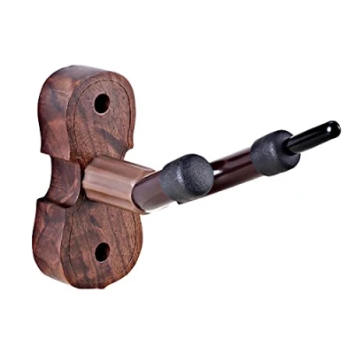 Image de Support mural en bois d&#039;acajou pour violon Accessoires d’instruments à cordes la maison et le studio (noyer noir)