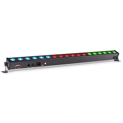 Image de Beamz LCB183 Barre Lumineuse avec LED, 3,7, 12 Canaux DMX, Gestion Audio, Entrée/Sortie DMX XLR, Shows Préprogrammés, Idéale pour l’Animation des Fêtes d’Anniversaire ou les Soirées