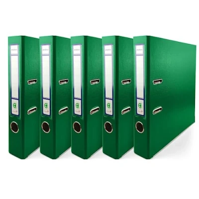 Image de Netuno 5x classeur à anneaux vert A4 mécanisme 2 5cm plastique d&#039;école pour documents de format levier bureau maison