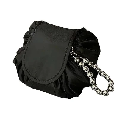 Image de Yolistar Rangement Maquillage,Maquillage à Une étape de Conception Cordon,Trousse Maquillage Femme,Pochette pour Les Femmes Paresseuses,Chaîne Perles Main