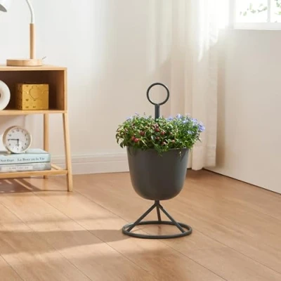Image de Porte plantes Alphen 48 x 23 cm 1 cache pot noir