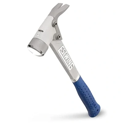 Image de Estwing AL PRO ALBL Marteau de charpentier en aluminium Griffe droite 396,9 g avec face lisse et poignée réduction des chocs