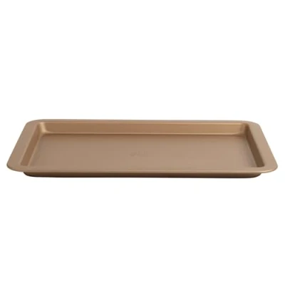 Image de Russell Hobbs RH01690GEU7 Opulence Plaque à Pâtisserie Antiadhésif, 37 cm, Plaques de Cuisson Rectangulaire, Plat four en Acier au Carbone, Sans PFOA, Passe jusqu&#039;à 220C, Finition Doré