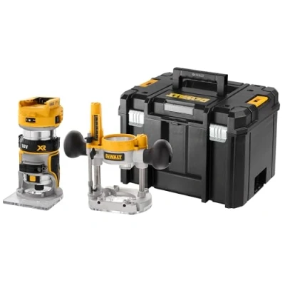 Image de DEWALT affleureuse défonceuse brushless XR 18V sans fil avec 2 éclairages LED et coffret TSTAK vitesse à vide 16000 25500tr/min plongée 55mm DCW604NT XJ